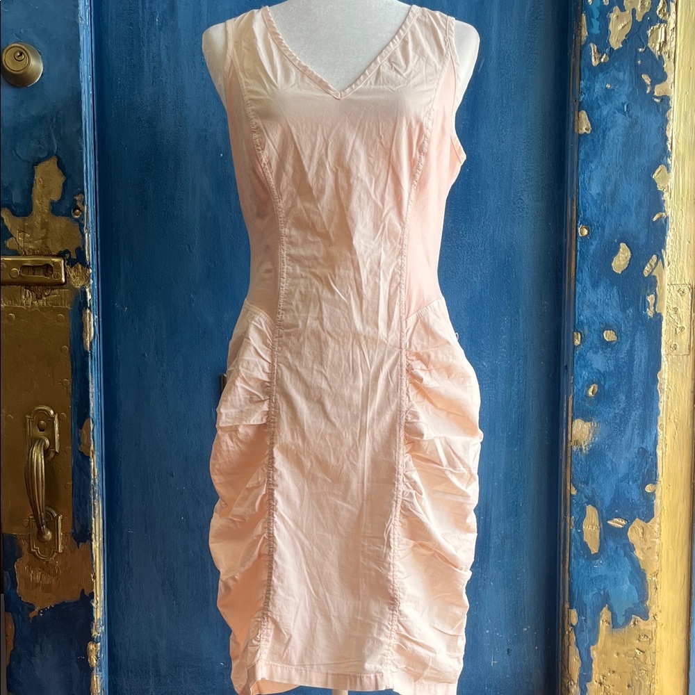 Cotton Wearables Chic Sleeveless Peach Dress